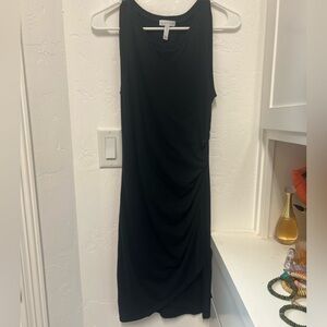 Leith Black Sleeveless Sheath Midi Dress